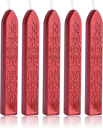 Barras de cera Yoption en forma de tótem para lacre de manuscritos, 5 piezas, lacre con pabilo multicolor diseño retro para cartas por correo