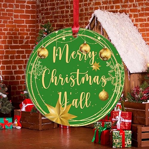 Miniatura 64 de Christmas Ornament Merry Christmas Y'all Christmas Tree Decorations Gold Snowflake Ball Wreath Novelty Acrylic Ornaments Xmas Gift Home Xmas Tree