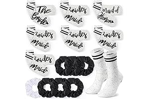 Bridesmaid Socks Satin Scrunchies Set