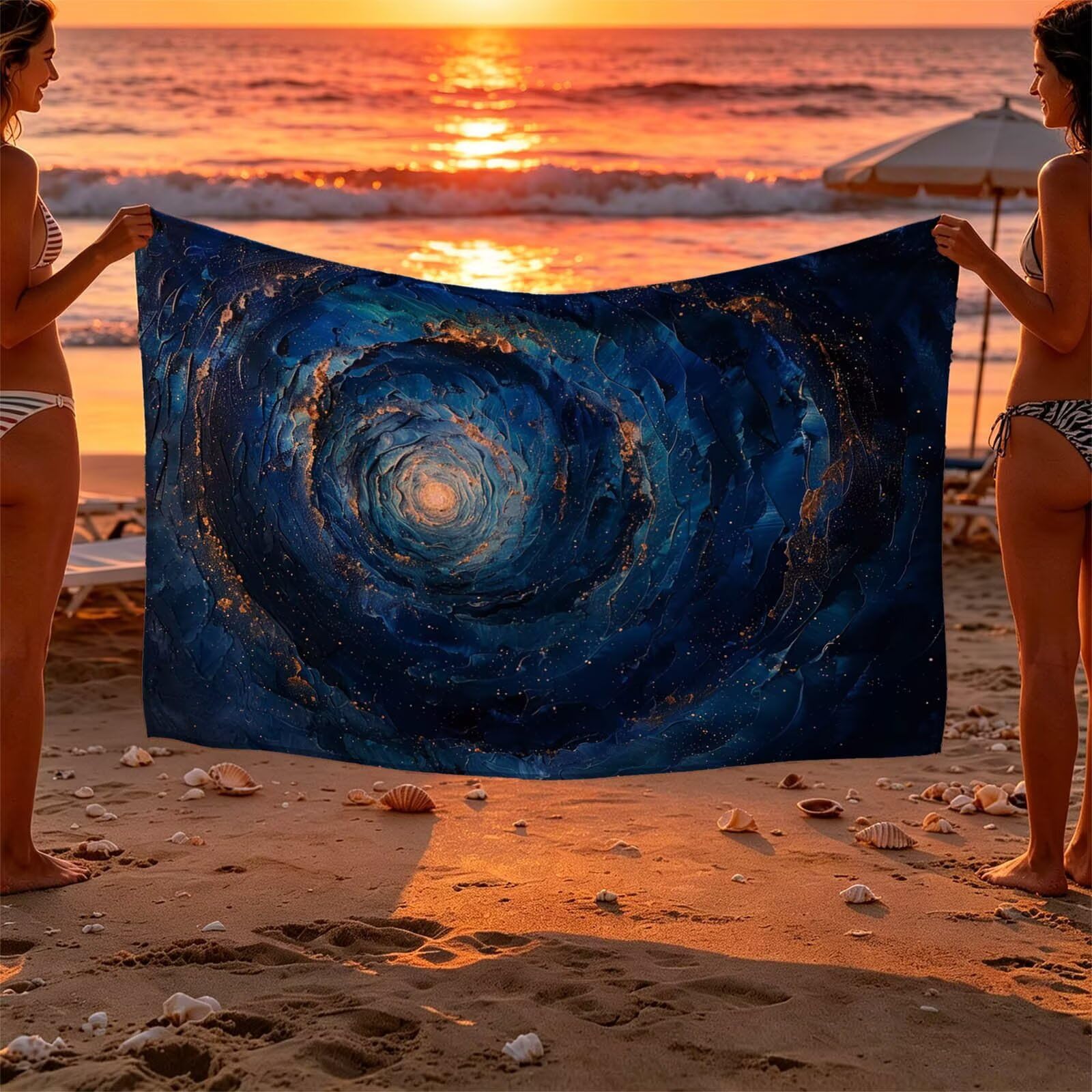 Abstracto Toalla Playa 220 x 160 Resistente a la Arena Secado rápido Ligero, Toalla Playa Grande 160x220cm Suave Cómodo como Gym Yoga Sauna Toallas Baño Grandes Travel Essentials Universo XTLS-5765