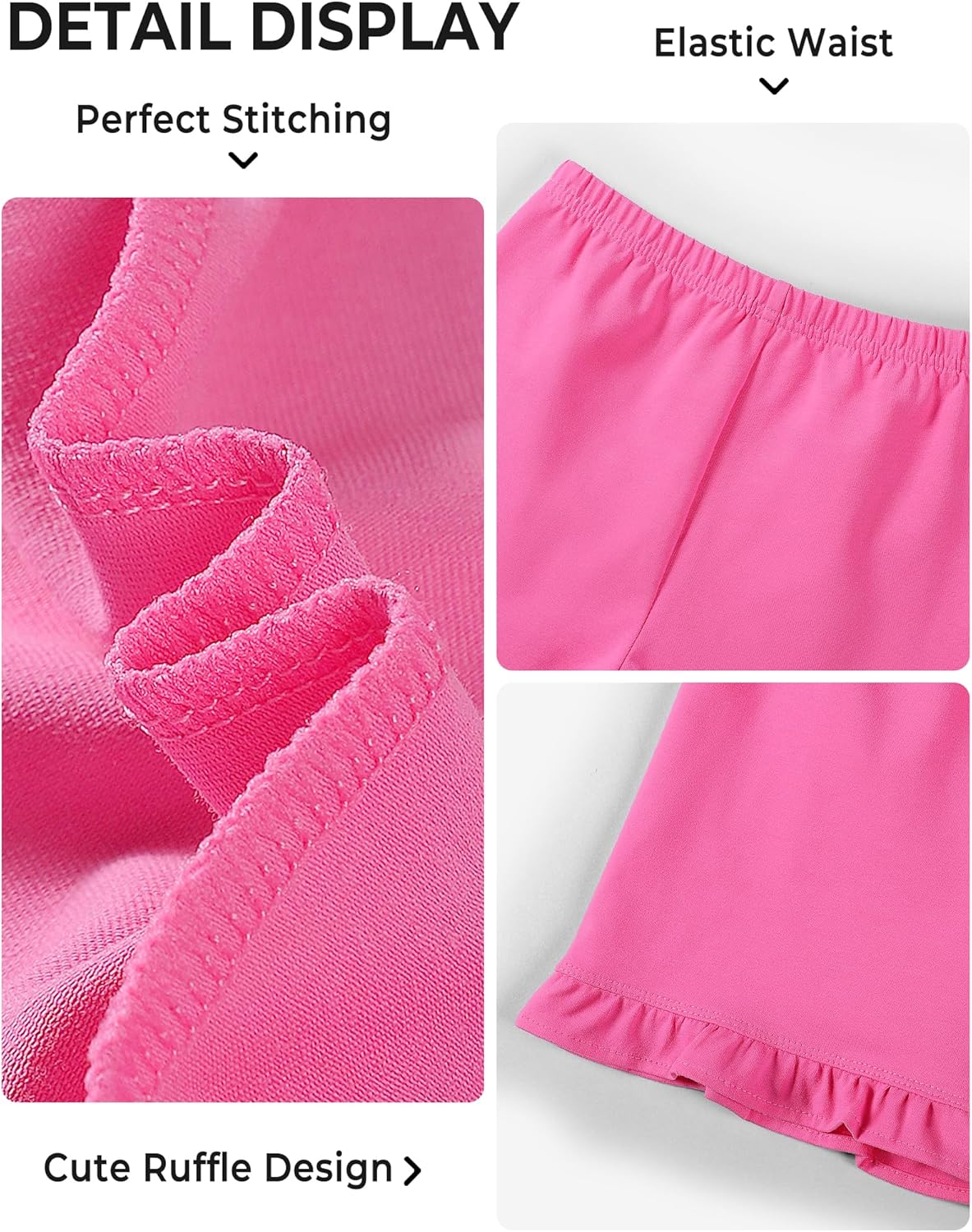 BOOPH 3 Pack Girls Shorts Casual Ruffle Bike Shorts Athletic Dance Cartwheel Under Dress Clothes for Kids - Image 5