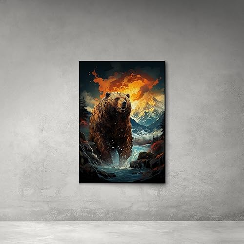 Miniatura 3 de Bear Canvas Print, Animals Wall Hanging, Home decor wall art, Forest and Bear Picture, Bears in the Wild Art, Nature Print