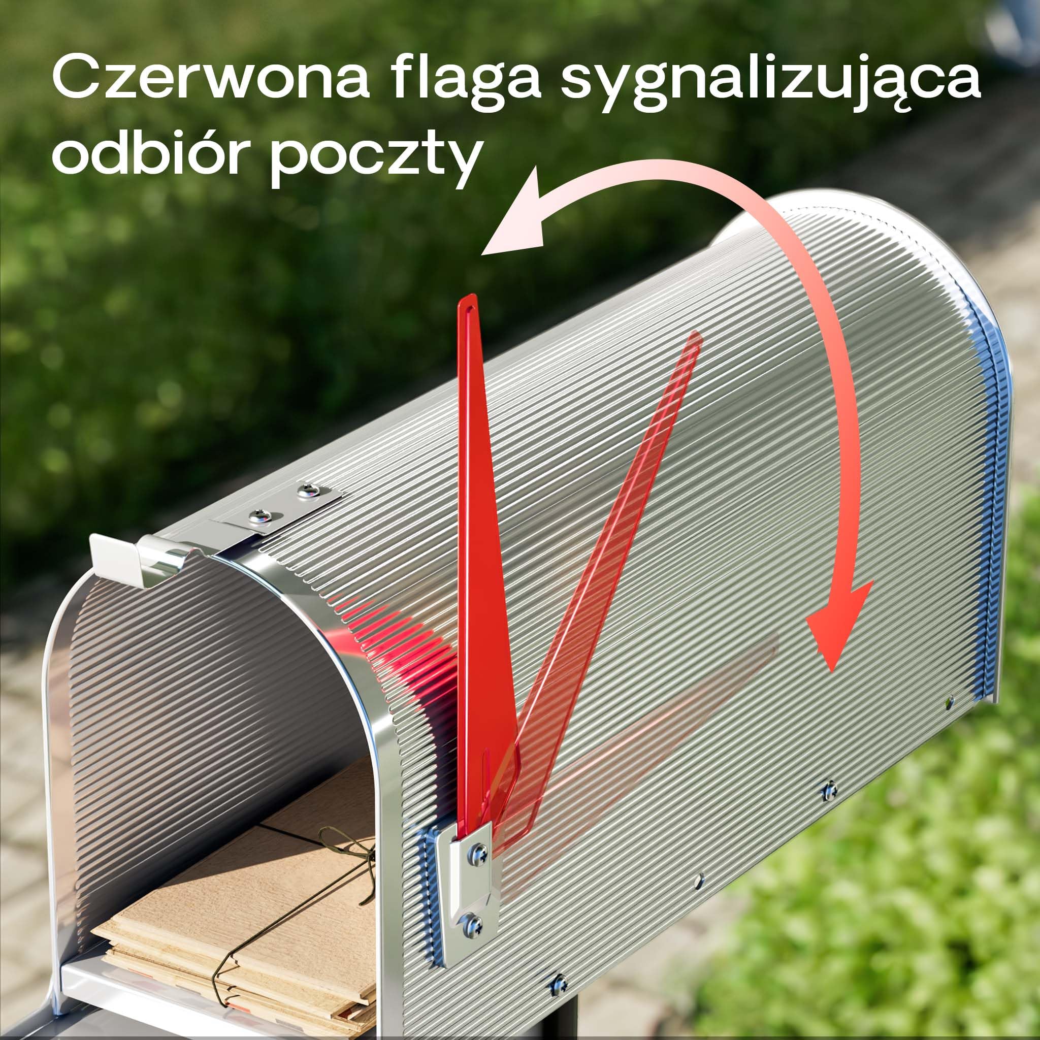 Wiltec Amerykańska skrzynka na listy srebrnoszara z ruchomą flagą, stalowa skrzynka pocztowa odporna na warunki atmosferyczne, design w stylu USA