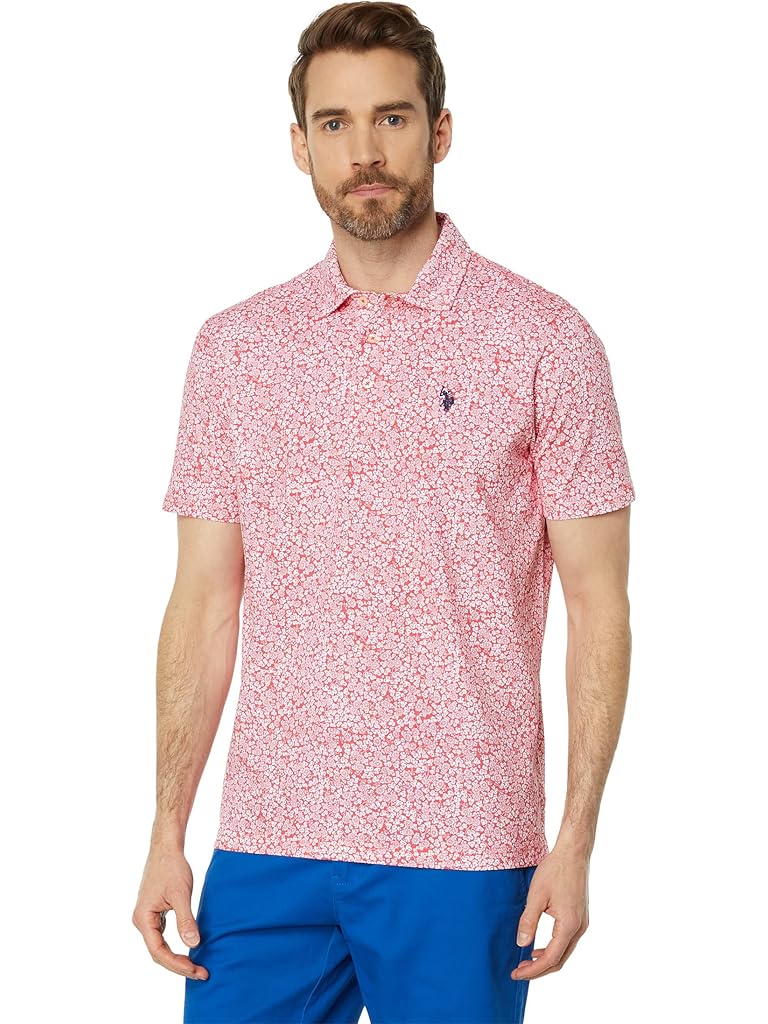 U.S. POLO ASSN. Short Sleeve Floral All Over Print Knit Shirt