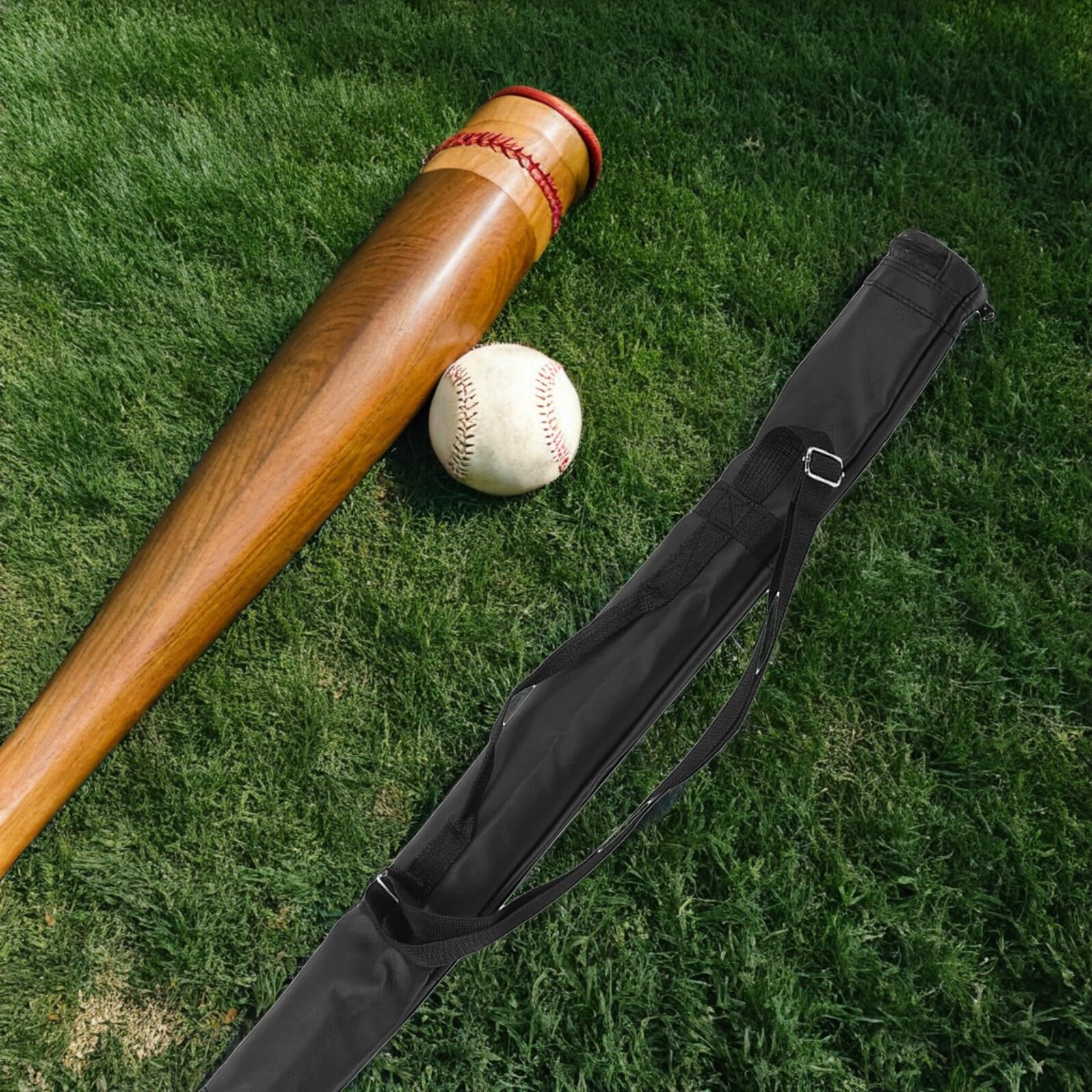Bolsa de Béisbol Grande de Piel Sintética y Tela Oxford Funda para Bate de Béisbol 81X6X6 CM Resistente al Agua Correas Ajustables Mochila Deportiva para Adultos y Jóvenes 2