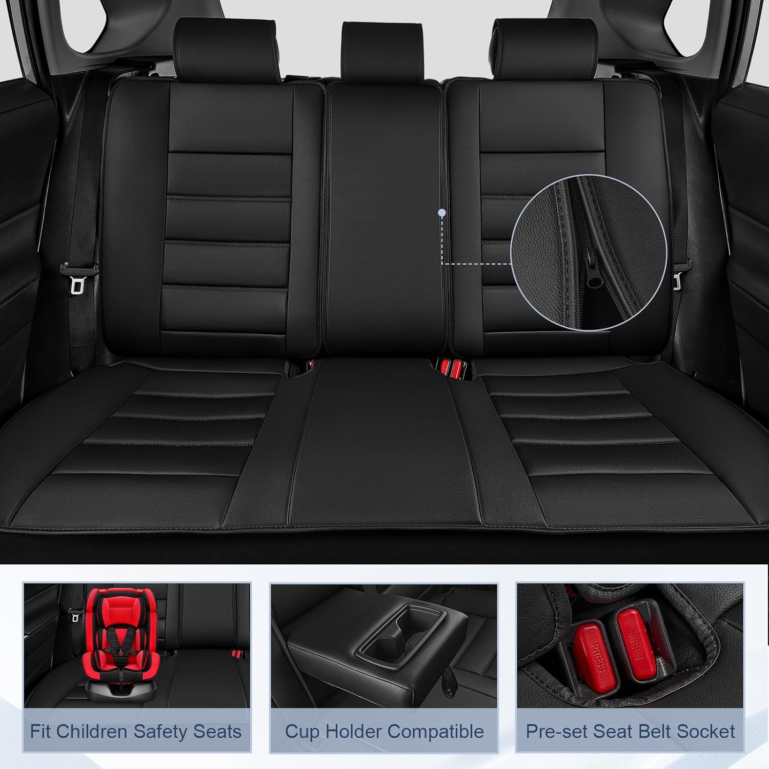 car seat covers full set fit for kia forte 2014-2026 : auto interior accessories, waterproof faux leather vehical car seat cushions cover(black) custom-black-full set 2014-2026 kia forte