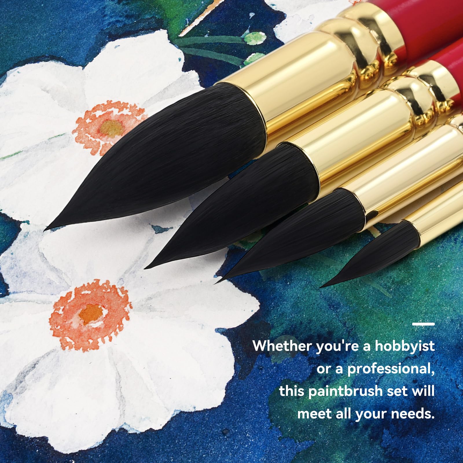 Artway Set 3 Pinceaux Aquarelle Synthétiques - Tailles 2/5/8 - Pour Aquarelle Et Encre - Housse