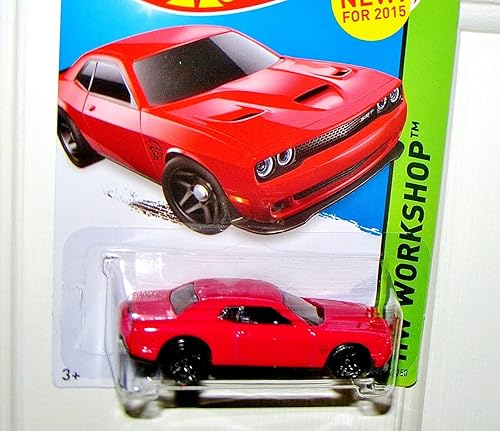 Miniatura 3 de Hot Wheels 2015 HW Taller Dodge Challenger SRT Hellcat Hell Cat Rojo