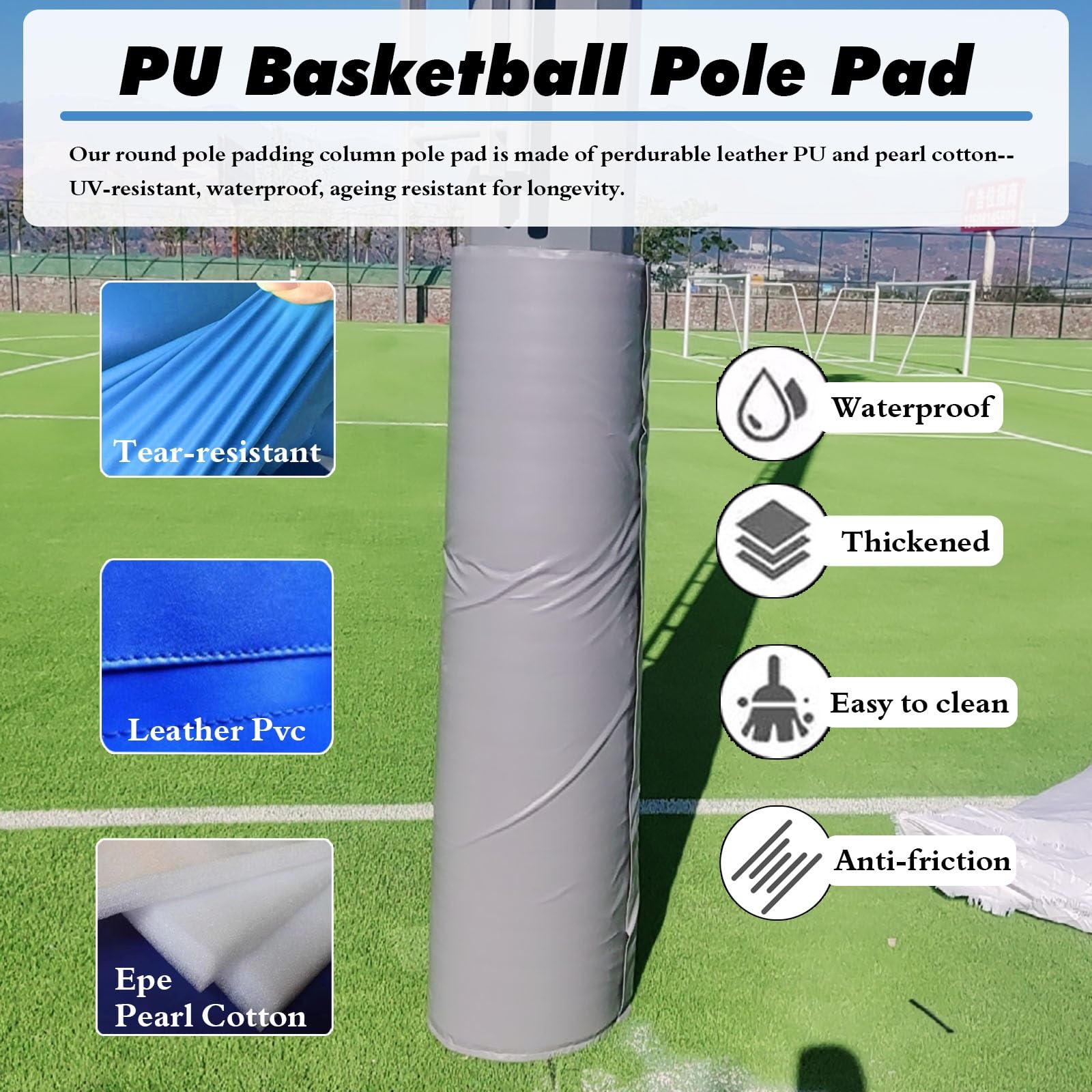 Cuscino per Palo di Basket Imbottitura Protezione Giocatori 90-180 cm