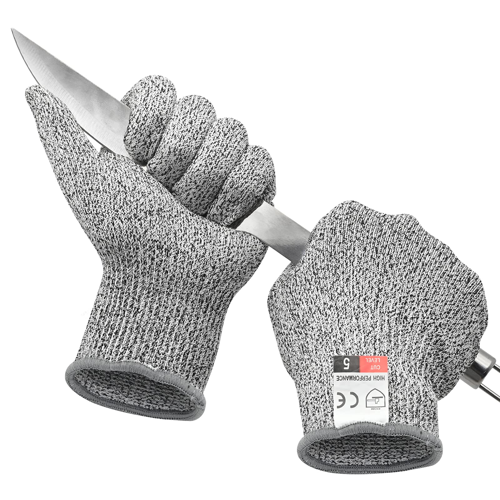 Yibang Cut Resistant Gloves, Work Gloves, Food Grade High-Performance Level 5 Protection, Safety Gloves for Kitchen Cut Meat, Outdoor Work Protective Hands, Wood Cutting