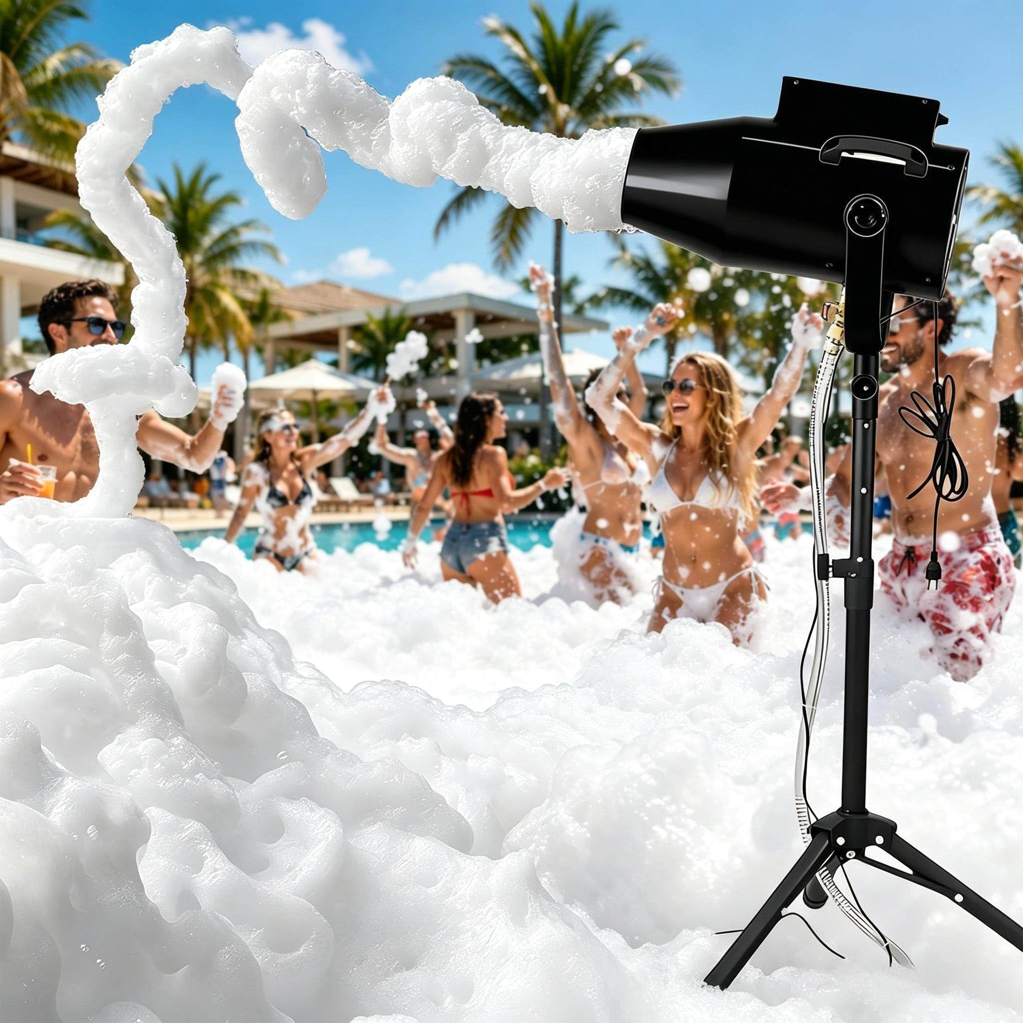 GSHSHOU Party Foam Machine,Adjustable Angle,Continuous Foams Output,6–10 M Distance,Foam Cannon for Garden, Pool, Indoor, Birthdays, Celebrations, and Backyard Events