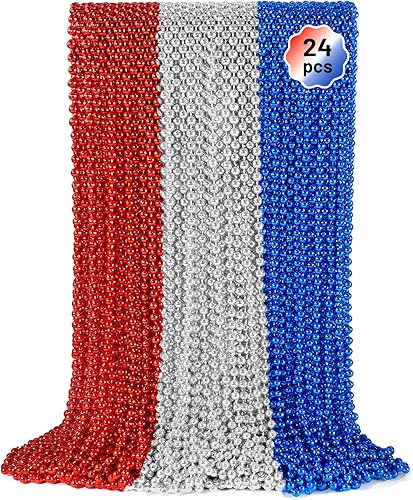 Miniatura 47 de YAXINRUI 30 piezas cuentas de Mardi Gras, collares de cuentas para fiesta de Mardi Gras, Navidad, San Patricio, regalos de fiesta, accesorios de 10