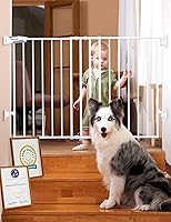 Vista 11 de Babelio Puerta de bebé para escaleras, cocina y puertas, sin barra inferior, operación con una sola mano, cierre automático, montaje de hardware