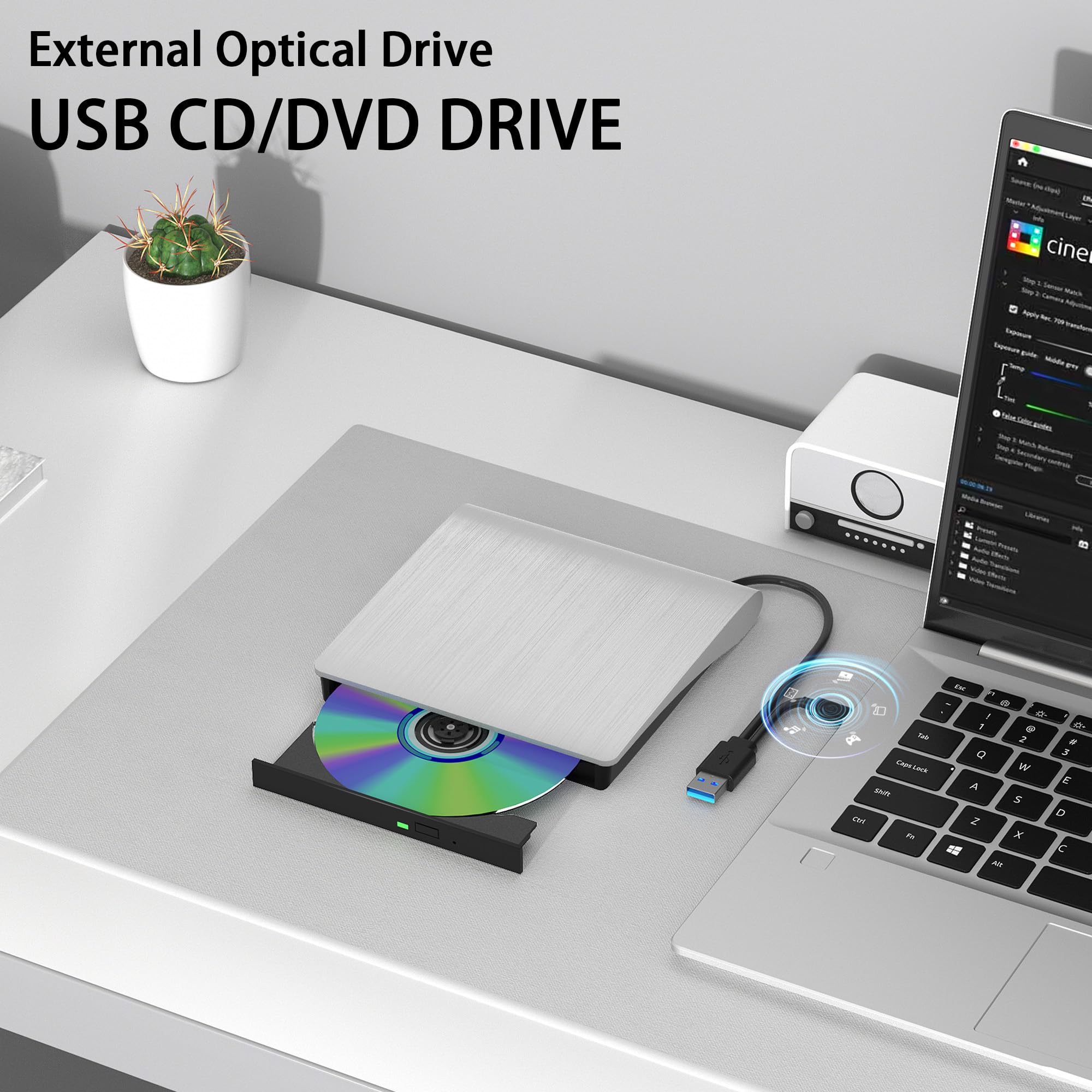 External CD/DVD Drive - Play, Burn & Backup! -6