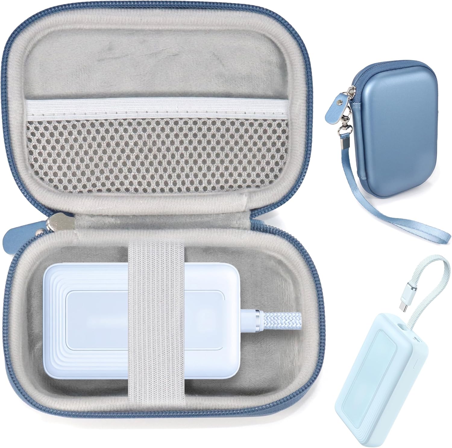 Case for Anker Portable Charger 10,000mAh, Zolo Power Bank 20,000mAh, Organizer for Anker Portable Charger/Fast Charge Battery Pack (Blue)