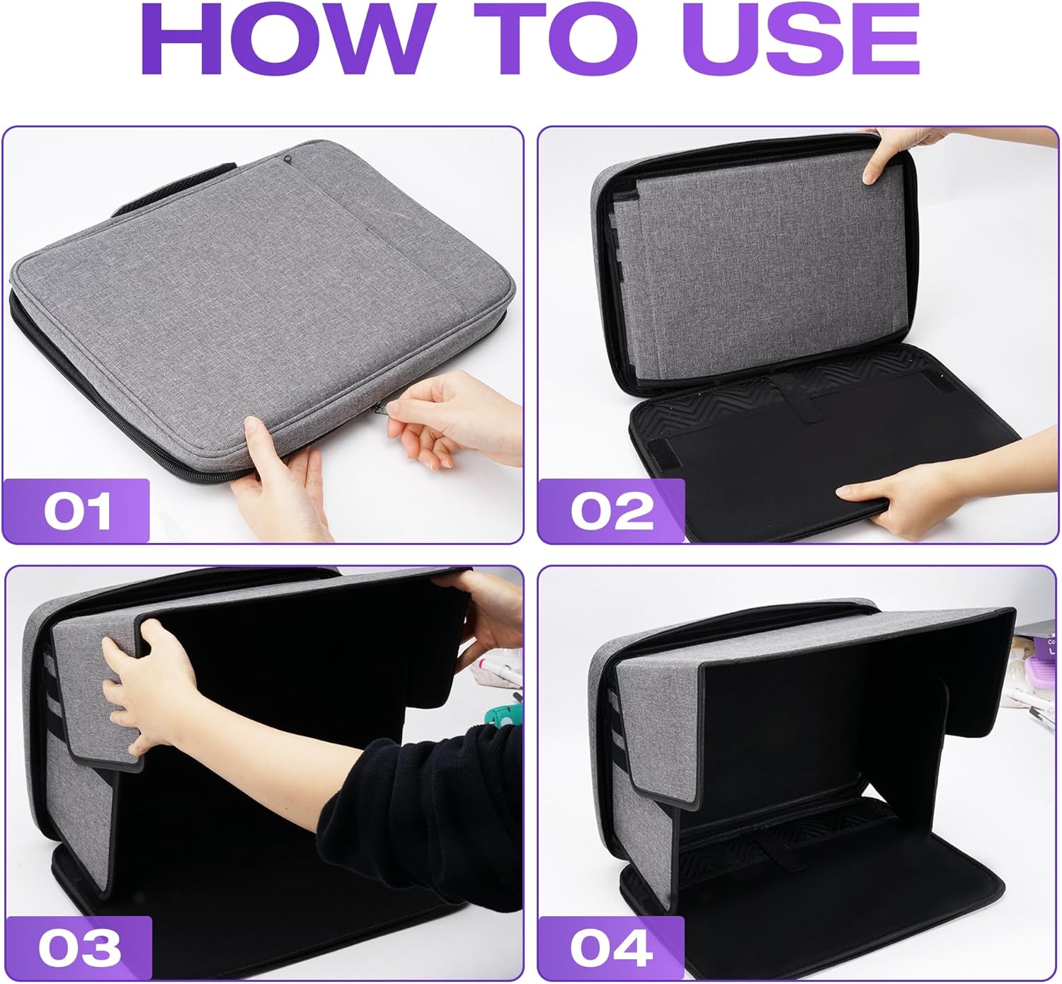 Outdoor Laptop Sun Shade - Rigid Hard-Shell Laptop Sunshade for Working Outside, Anti-Glare 2-in-1 Sleeve for 12–15” Laptops, Computer Tent for Working Outside