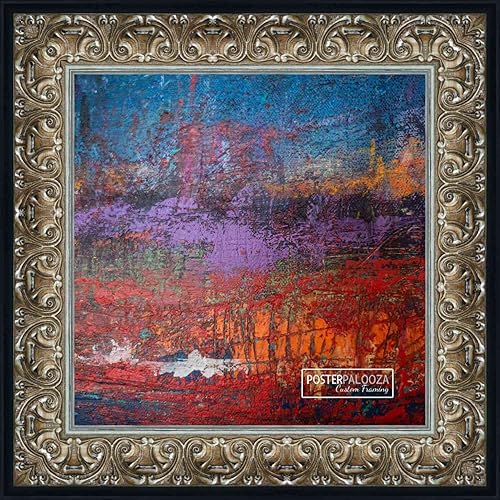 Miniatura 10 de Poster Palooza 28x20 Ornate Silver Complete Wood Picture Frame with UV Acrylic, Foam Board Backing, & Hardware