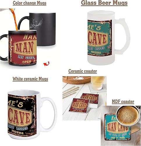 Miniatura 4 de NAME'S MAN CAVE MY CAVE MY RULES - Cartel de metal personalizado para Chic Sign estilo rústico vintage, retro, cocina, bar, pub, cafetería,