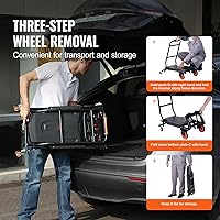 Vista 108 de VEVOR Folding Hand Truck and Dolly, 309 Lbs Capacity, Aluminum Foldable Cart, Heavy-Duty Luggage Trolley Cart with Telescoping Handle and PP+TPR