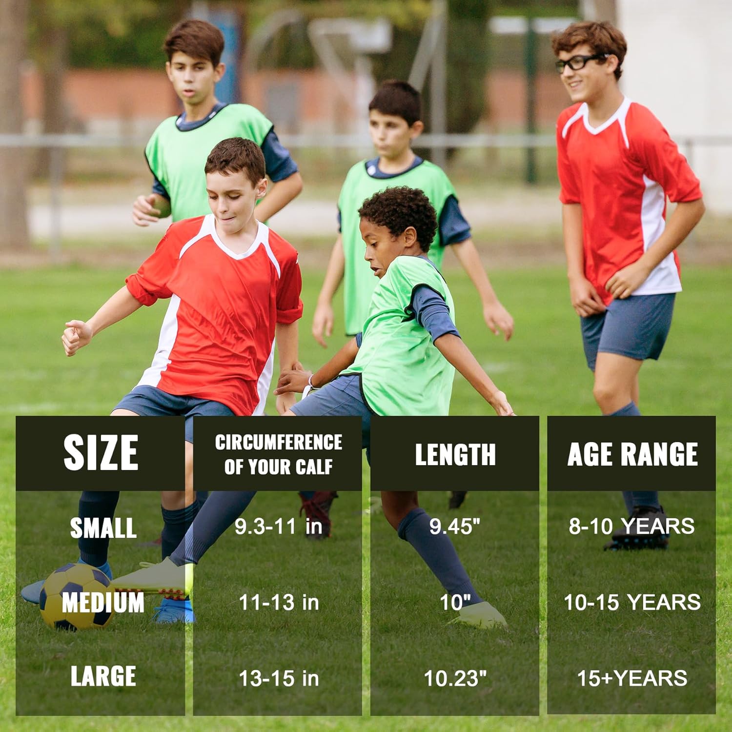 MENOLY Soccer Shin Guards,Kids Youth Soccer Shin Guards Sleeves with Honeycomb Pads for 7-18 Boys Girls Shin Pads Protective Soccer Equipment for Youth Adult High Impact Resistant & Comfortable - Image 2