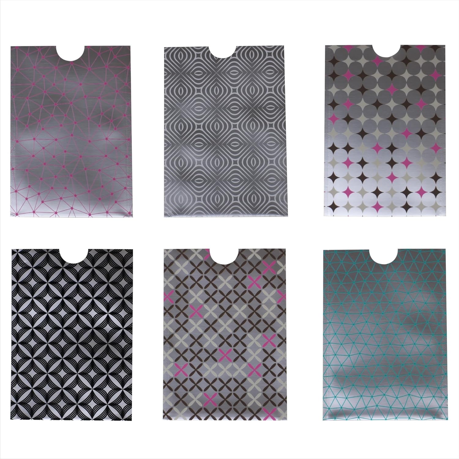 Set of 6 RFID Blocking Sleeves | Credit Card Sleeve Anti RFID Identity Theft Protection Card Protector Holder Slim Design Fit Wallet/Purse(Mixed C)