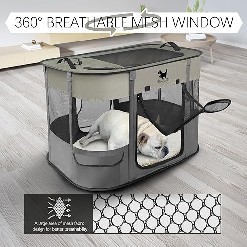 Miniatura 3 de Rest-Eazzzy Corralito para Perros, Corralito Plegable para Gatitos para Perros Medianos, Corralito Portátil para Mascotas con Cubierta de Sombra