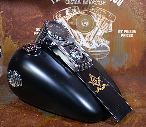 Miniatura 3 de The Dirty Gringo Francmasón Fe Esperanza Caridad Harley Davidson Cuero Tanque de Gas Panel Babero Softail