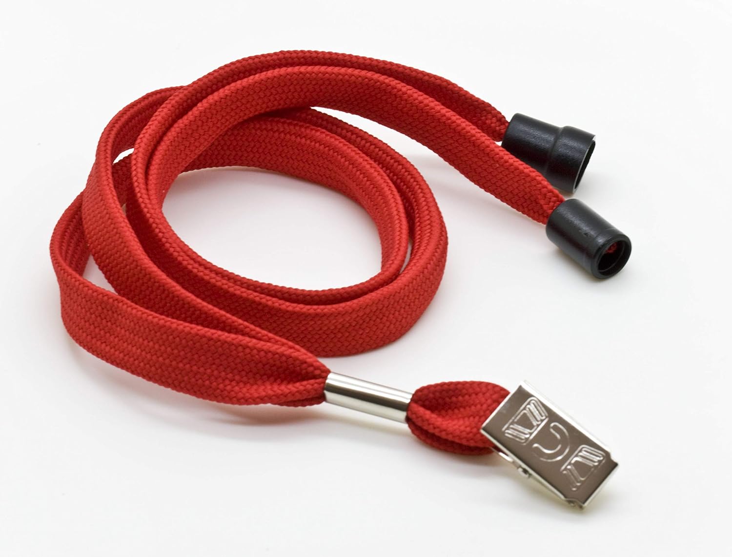 ONDEPOT 100PCS 1/2" Breakaway ID Neck Lanyards with Bulldog Clip for ID cards/Badges/Face Mask (Red - Breakaway Clip)