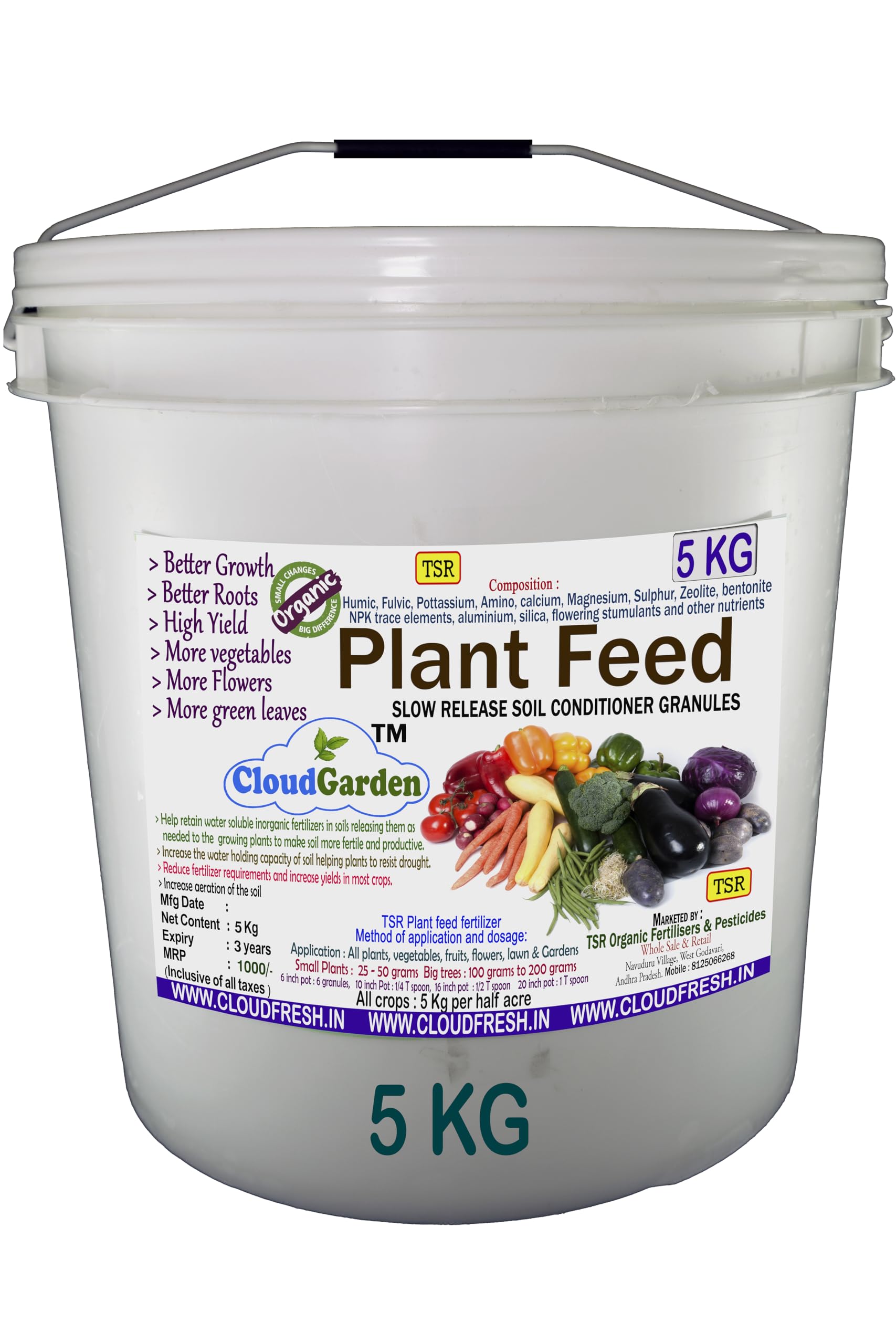 TSR Organic Fertilisers & Pesticides Plant Feed Slow Release granules 5 kg Bucket for All Types of Fruits, Flowers, Vegetables, Home and Garden Fertilizer (B096QD4ZPC) Amazon Price History, Amazon Price Tracker
