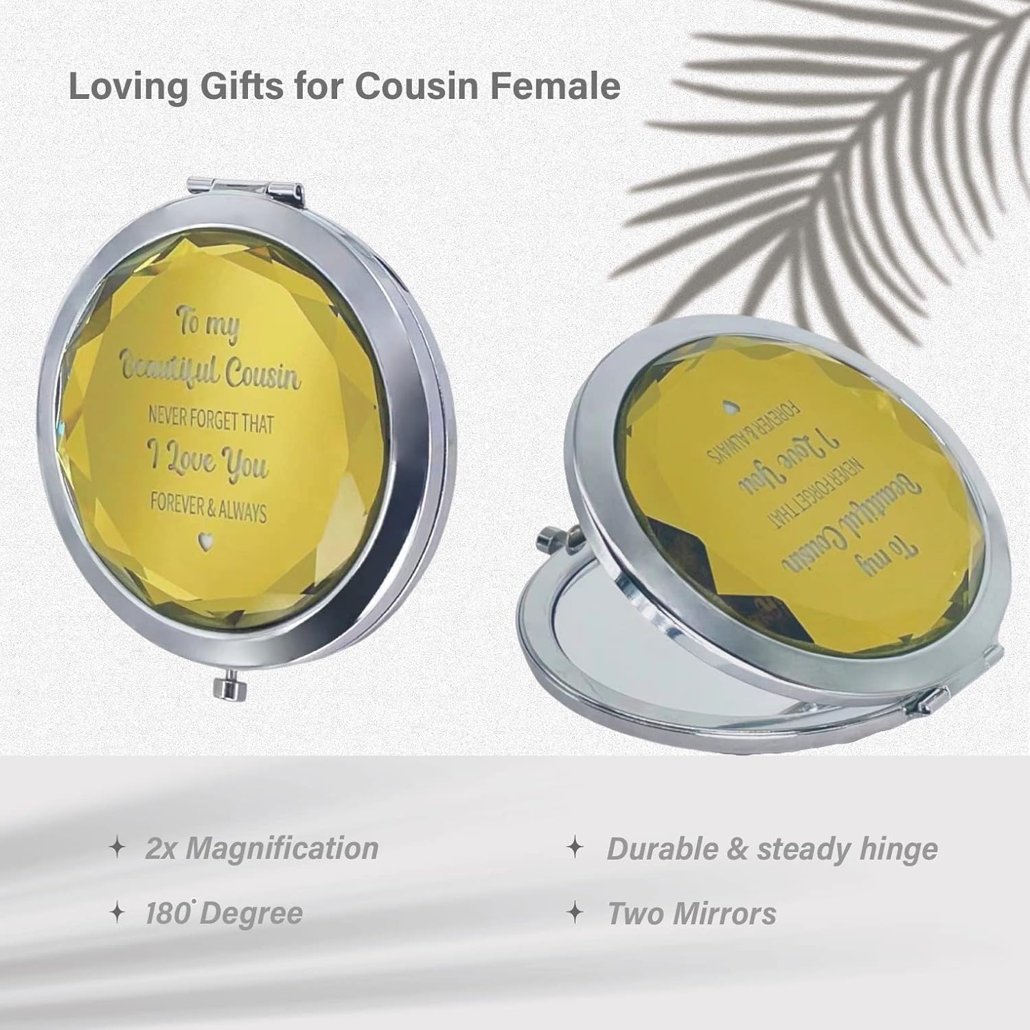 Birthday Gift for Cousin Female, Cousin Bracelets for Women, Cousin Mirror Compact, I Love You Cousin, Favorite Cousin Gifts, Sister Cousin Gifts, Gift for Cousin Christmas - Image 3