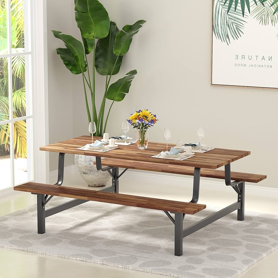 Amazon.com : Giantex Picnic Table Bench Set for 6 or 4