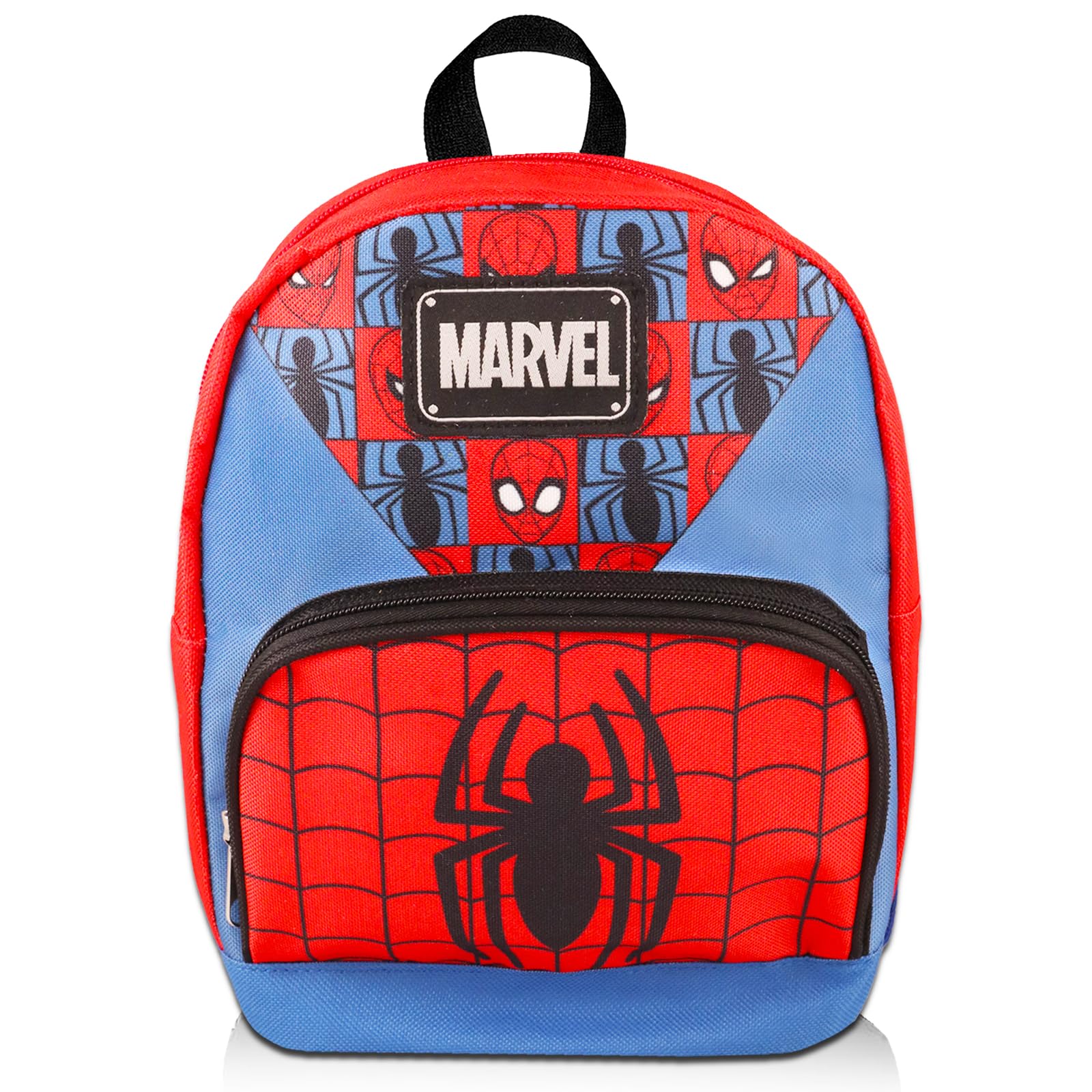 Spiderman Mini Backpack - 10" Iconic Woven Small Backpack with Front Pocket | Adjusts to Fit Kids, Toddlers, Teens, Adults, Boys