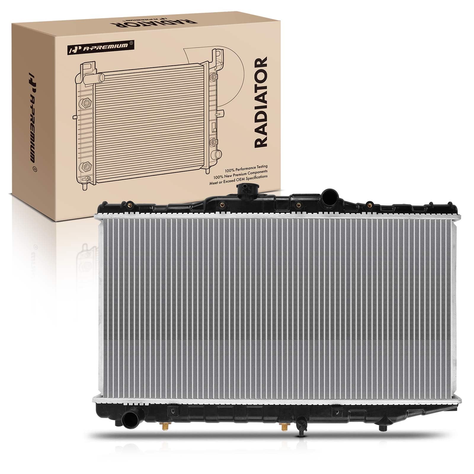 A-Premium Engine Coolant Radiator with Trans. Oil Cooler Compatible with Toyota Corolla 1984-1988 L4 1.6L, Corolla 1984-1985 L4 1.8L & Chevrolet Nova 1985-1988 L4 1.6L, Auto Trans. Replace# 1641001021