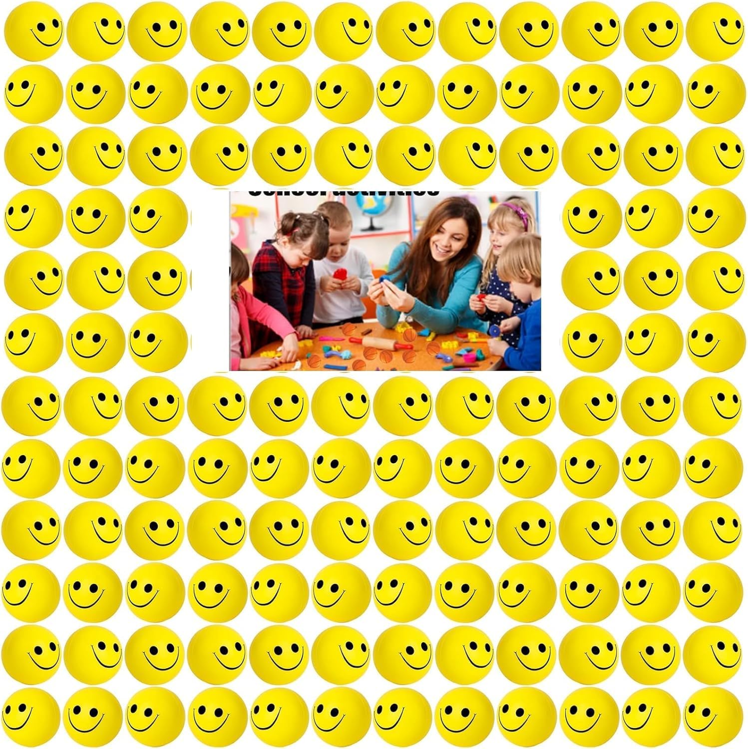 100 Piezas Pelotas Antiestrés Emojis,Bolas Antiestrés,Pelota AntiestrésMano