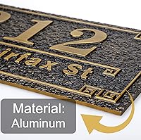 Vista 4 de Placa personalizada de dirección de casa de 12 pulgadas, números fundidos para exteriores, placa de señal de dirección personalizada con nombre