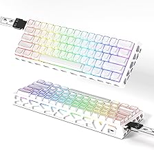 BOYI H60Pro Hollow Aluminum Rapid Trigger Magnetic Switch Keyboard,Hall Effect 8K Polling Rate RGB 60% Wired Compact 0.01mm Adjustable Actuation Gaming Keyboard(White Crystal Jelly Keycaps)