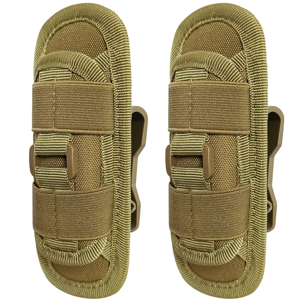 MUCHER 2 Pack Taktische Taschenlampe Holster Tasche 360 Grad Drehbarem Molle Taschenlampe Tasche Klein Taschenlampenhalter Gürtelhalterung Tasche für Outdoor Wandern Jagdcamping Training