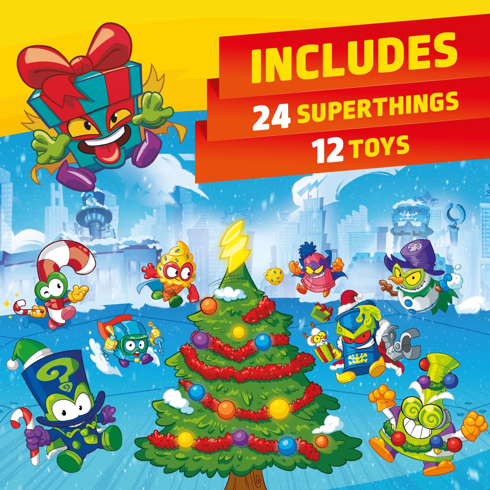 Superthings Adventskalender mit 24 besonderen Geschenken und Überraschungen. Enthält Minifiguren von Superthings, Hideouts, Jets, Exoskeletons und Special Vehicles