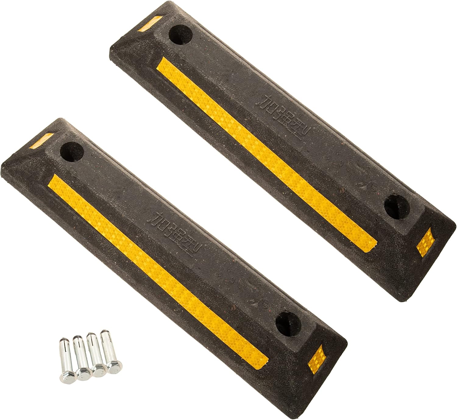 Plutreas Rubber Parking Block Heavy Duty Parking Curb Vehicle Parking Stopper Block