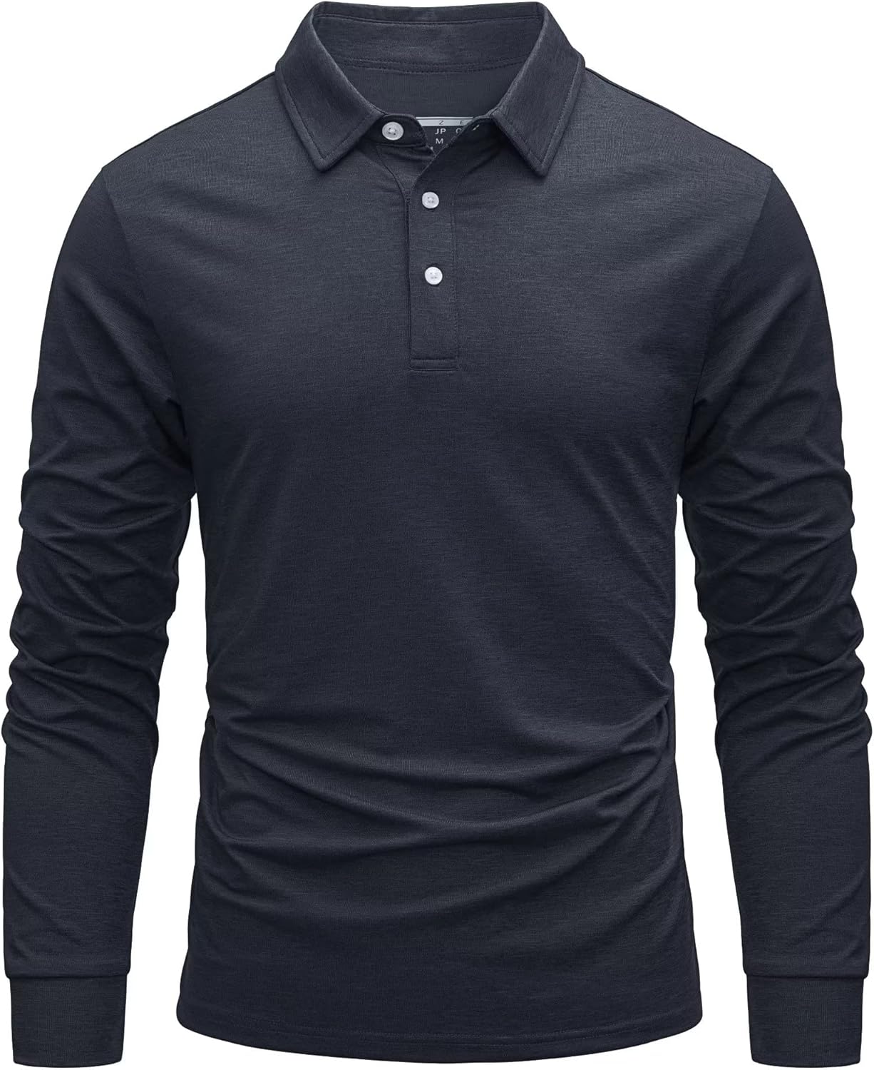 Buy Men's Long Sleeve Polo Shirts 3 Buttons Collared Shirt
