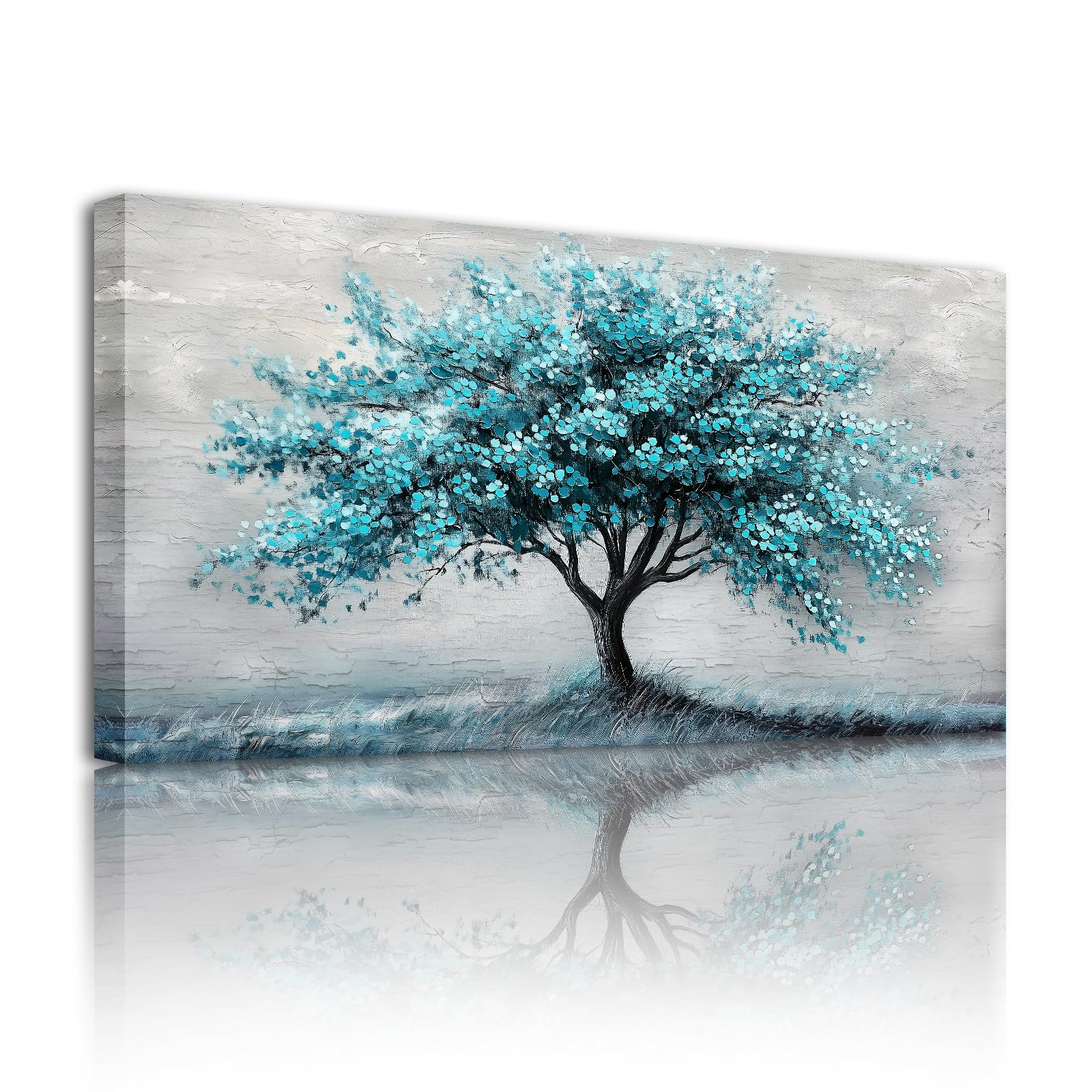 SERIMINO Natürliche Wandbilder Baum des Lebens Leinwand Bilder 73x146 cm | Lebensbaum Wanddeko, Hd Druck, Massivholzrahmen, Feine Leinwand, Diverse Größen, Einfache Montage, Geschenk