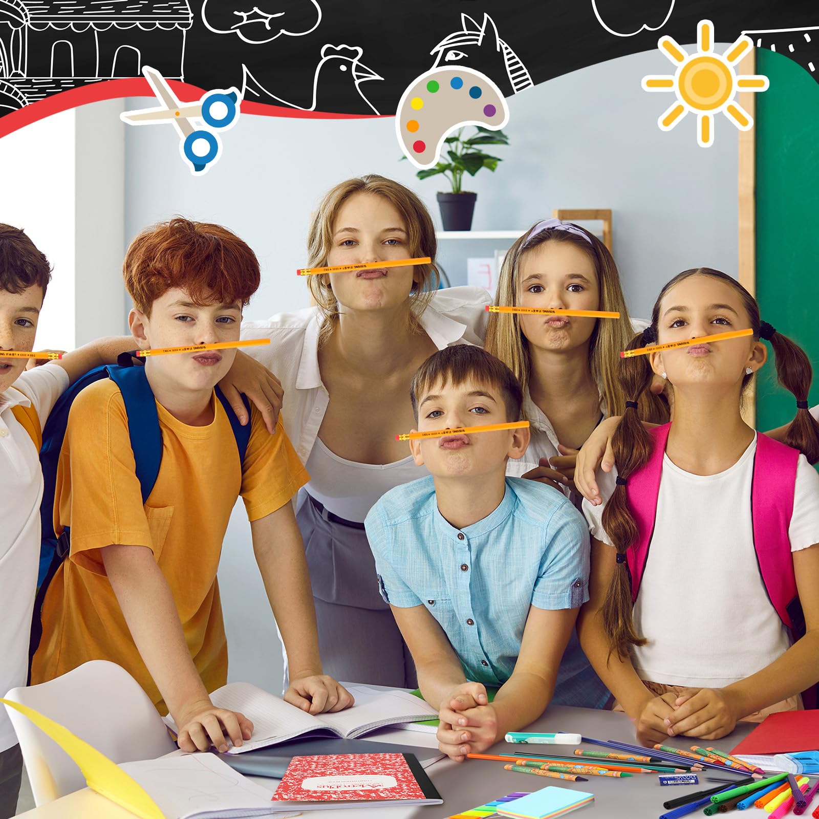 Gilprop 6 set di forniture scolastiche 88 pezzi forniture per il rientro a scuola per studenti forniture essenziali kit pacchetto include matita, quaderno, righello, colla, forbici, note appiccicose