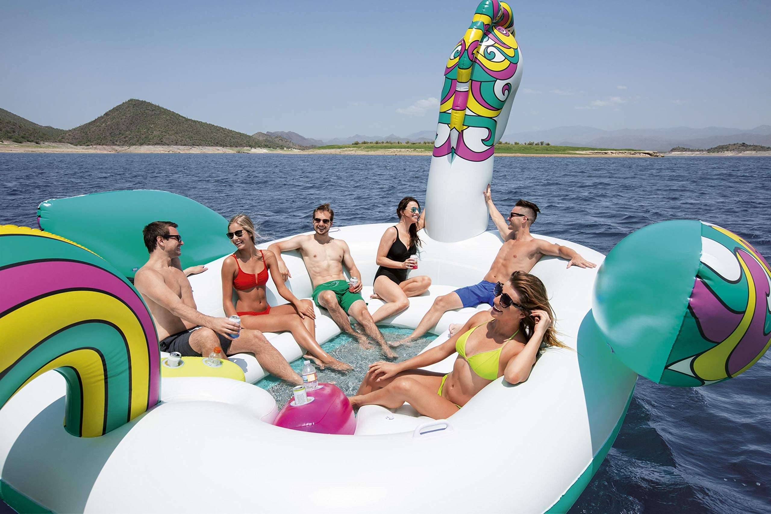 Bestway 43228 Île gonflable géante licorne 603 x 419 x 277 cm, couleur