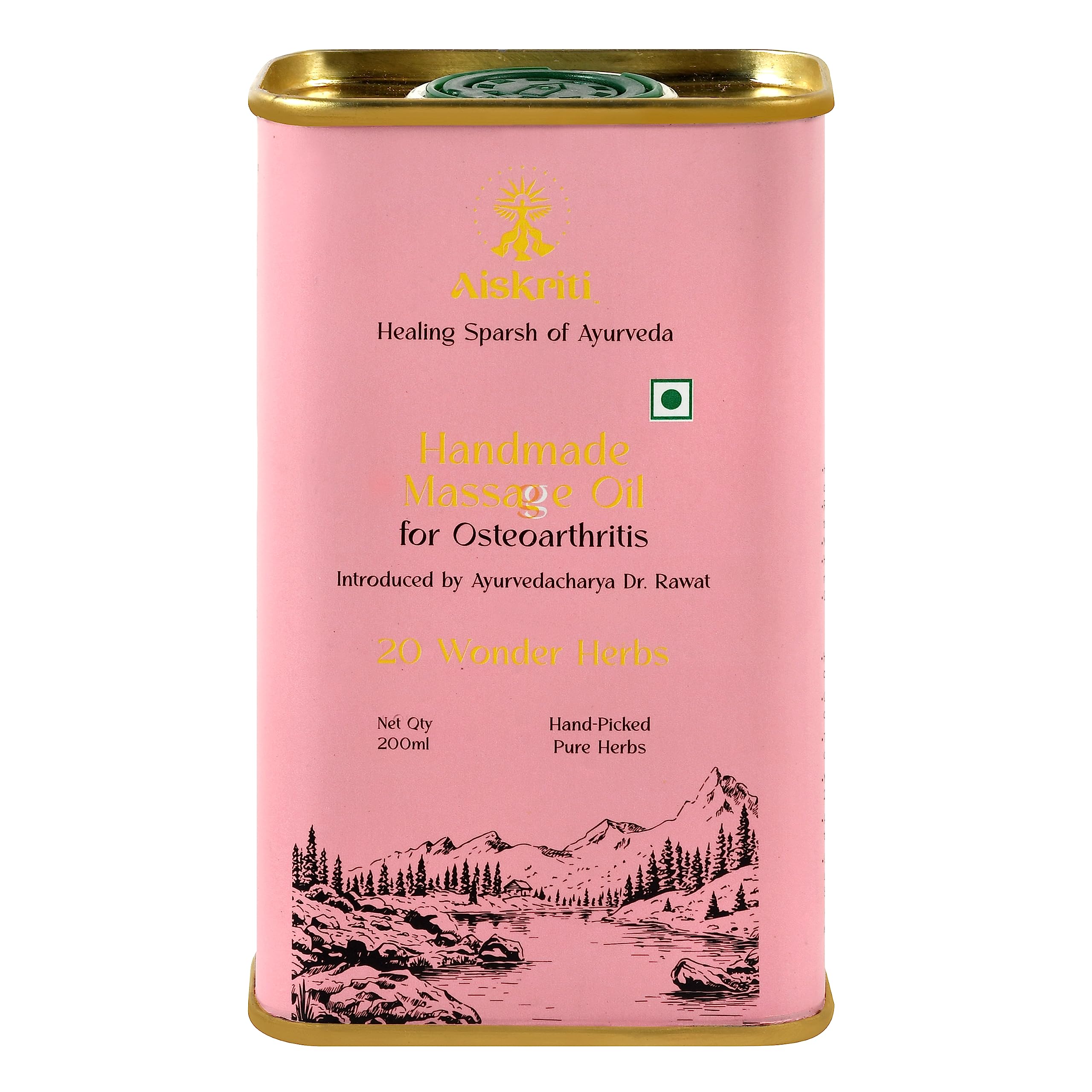Aiskriti Ayurvedic Handmade Massage Oil For Osteoarthritis - 200 ml, 20 Wonder Herbs, Helps to Cure Neuromuscular Diseases, Improve Cartilage, Muscles & Nerves, Sprain & Traumatic Injuries, 200 ml (B0C7QJSCKK) Amazon Price History, Amazon Price Tracker