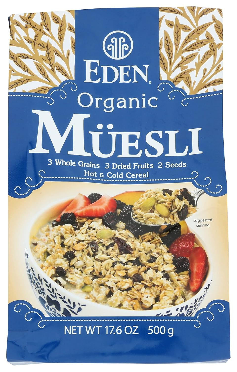 Eden Organic Muesli Cereal, Oat, Rye, Wheat, and Spelt Flakes, Raisins, Cranberries