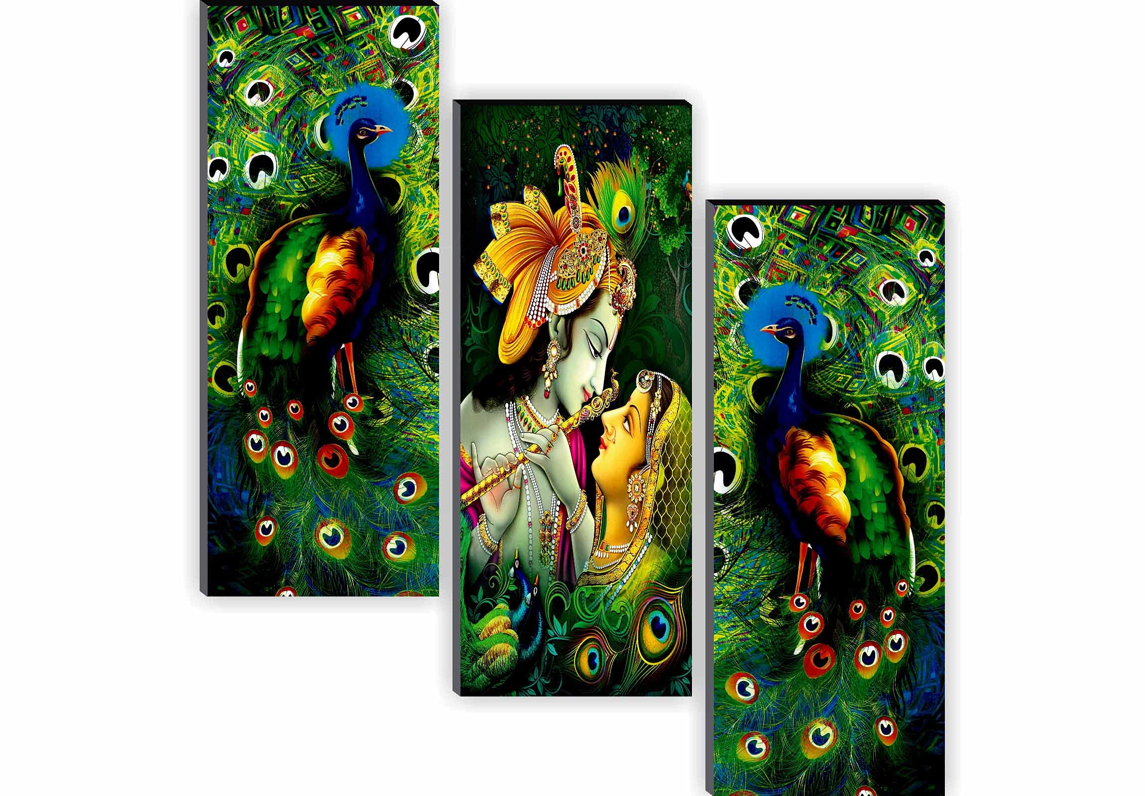 SAF paintings Set of 3 Radha Krishna with Peacock 6MM MDF UV Textured Self adhesive Painting 18 Inch X 15 Inch SANFJ198 (B09HNX7SX6) Amazon Price History, Amazon Price Tracker