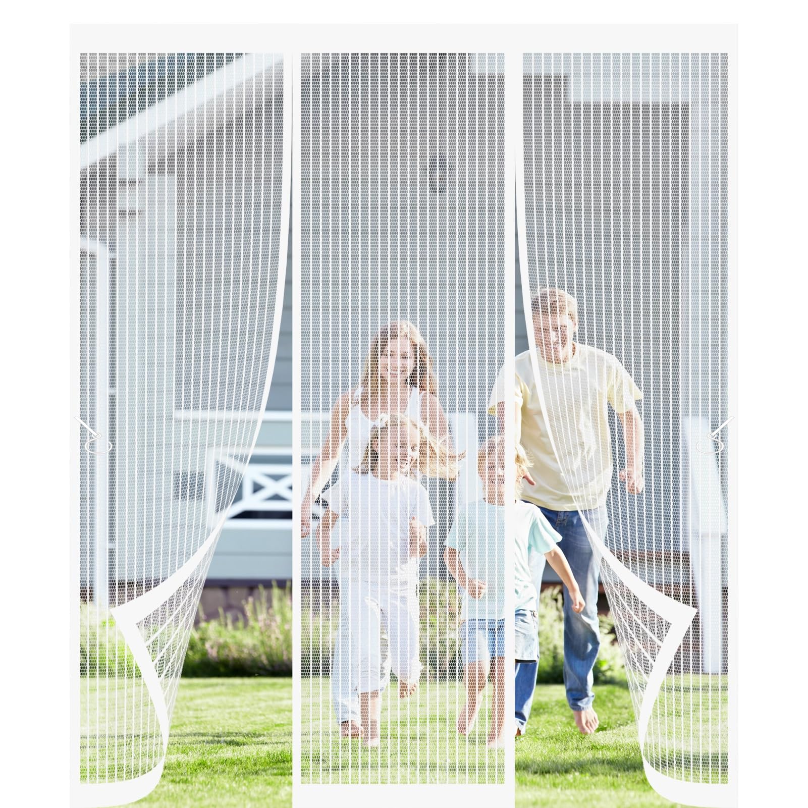 Magnetic Fly Screen Door 120 x 220 cm Keeping Out Flies & Bug, Keep Fresh Air in Heavy Duty Bug Mesh Curtain Hundreds of Sizes for Kitchen, Terrace, Corridor, White