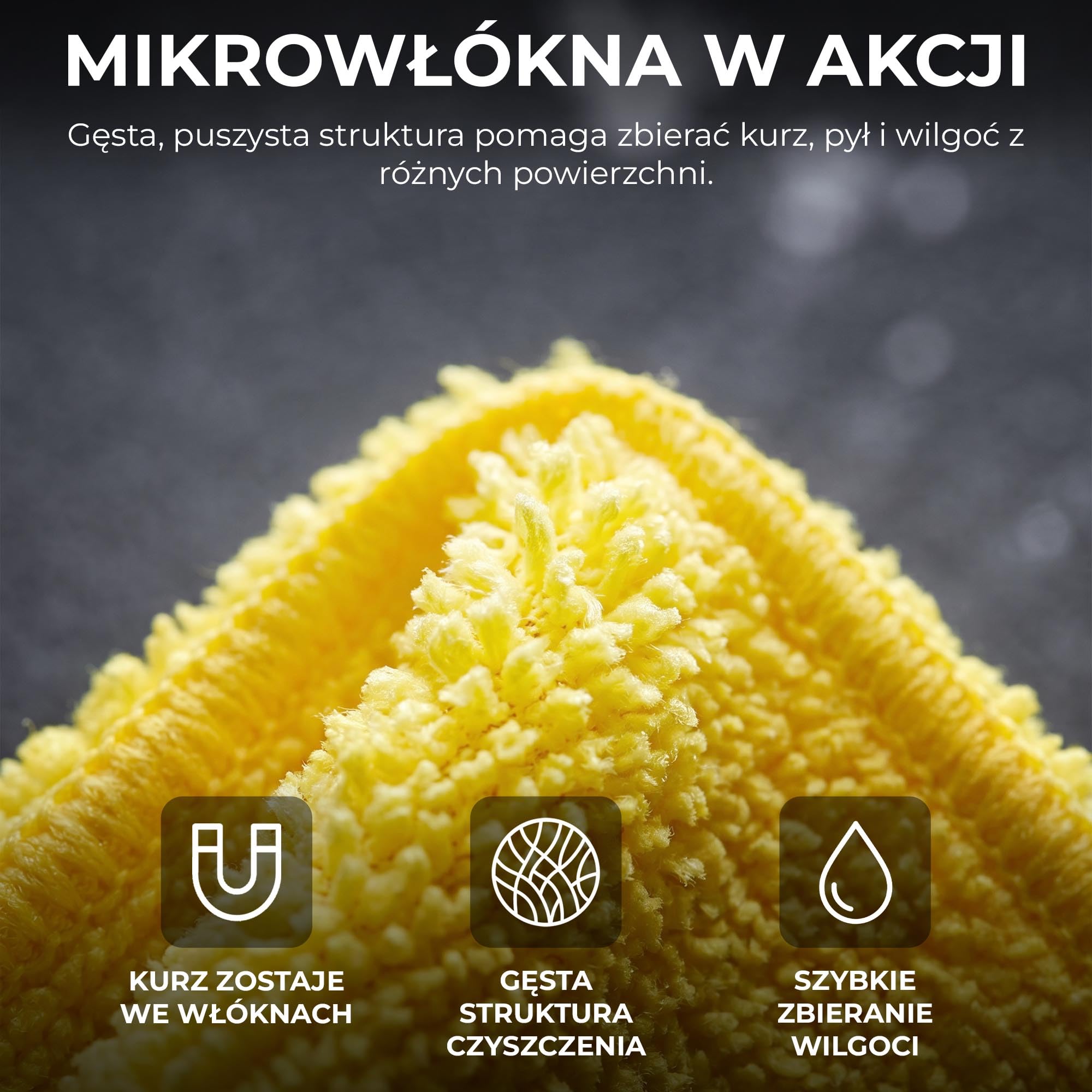 ToolSpace Ścierki z Mikrofibry 50x60cm 5 szt. Duże Ściereczki do Sprzątania Kuchni Łazienki Szyb Auta Mebli Chłonne Wielorazowe Miękkie Bez Smug Uniwersalne do Domu i Samochodu Mikrofibra Premium XL