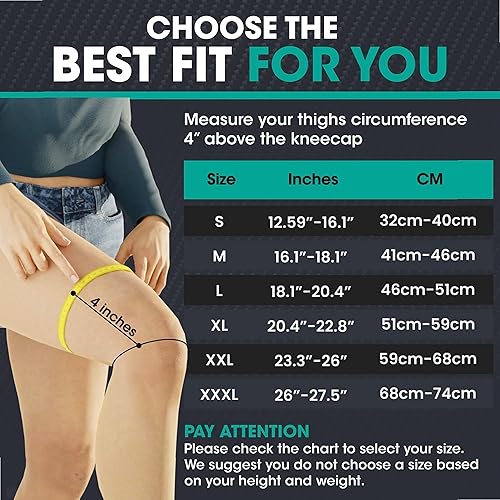 Miniatura 4 de MODVEL - Paquete de 2 rodilleras rodillera de compresión para hombre y mujer para correr de grado médico para desgarro de menisco LCA artritis