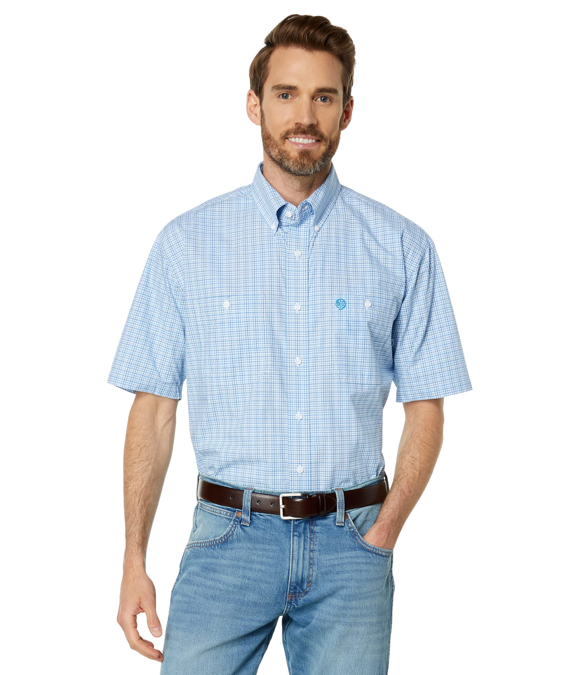 Men's George Strait Baby Blue Button Down